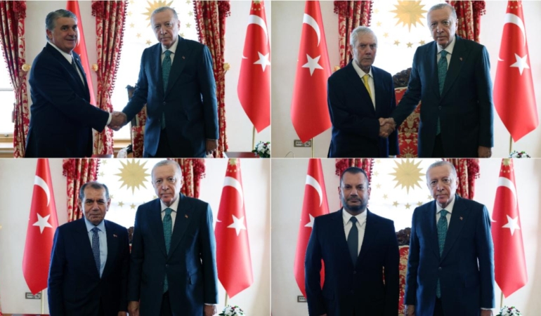 Cumhurbaşkanı Erdoğan, dört büyük kulübün başkanlarını ağırladı.