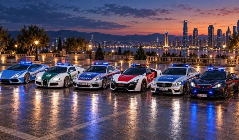 Lamborghini ve Bugatti ile: Dünyanın en etkileyici 6 polis aracı